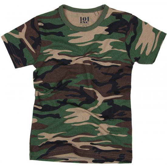 101-INC kids T-shirt woodland camouflage