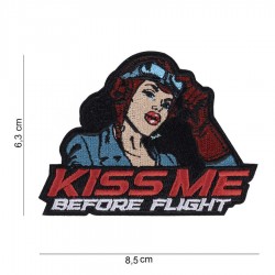 Fostex emblem fabric Kiss me before flight with Velcro