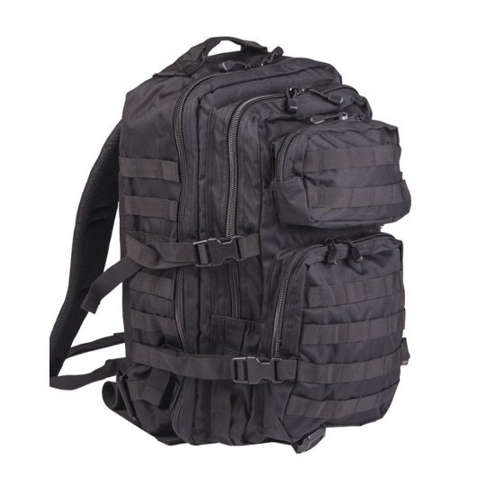 Mil-Tec MOLLE Assault Pack 36L Black, Military Kit