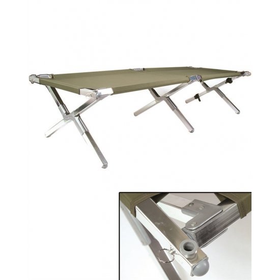 Mil-Tec camp bed US-type aluminum frame 210 x 65 cm generation II