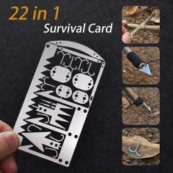 Survival Card | Multitool 22 in 1 for Fishing & Hunting, Stainless Steel | EDC