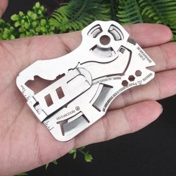 Survival Card Multitool 9 in 1 Wolf's Head Stainless Steel | EDC
